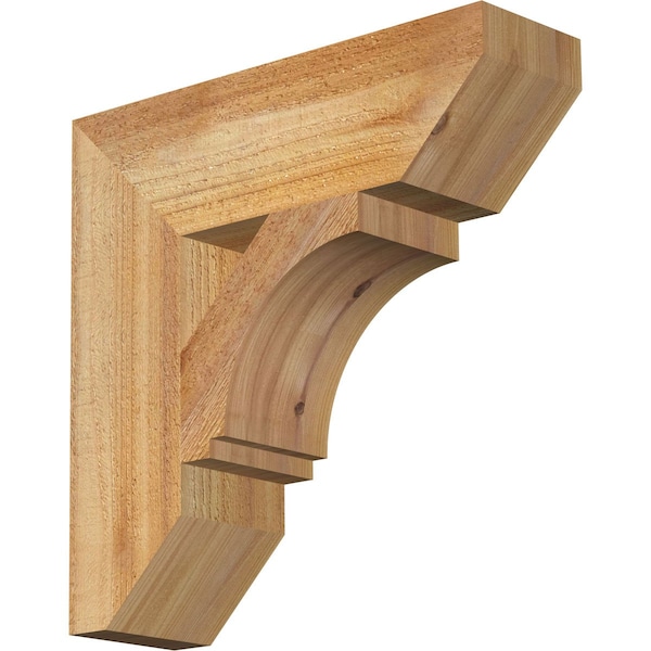 Ekena Millwork Imperial Slat Rough Sawn Bracket, Western Red Cedar, 4"W x 14"D x 14"H BKT04X14X14IMP06RWR - main